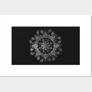 Floral Mandala - Silver Posters and Art